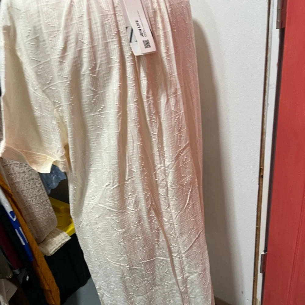 Zara Cream Buttoned Midi Sundress